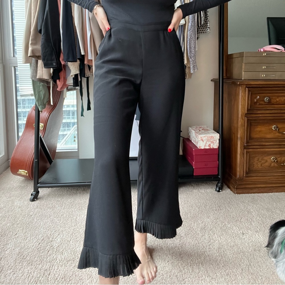 CeCe | Pleated hem moss crepe pants - Picture 5 of 6